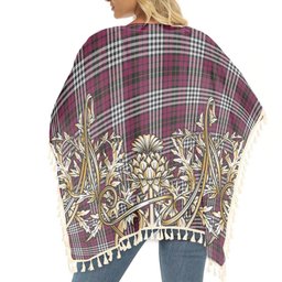 ScotsTee Shop Scottish Little of Morton Rigg Modern Tartan Scotland Royal Golden Thistle Square Fringed Shawl