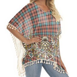 ScotsTee Shop Scottish Hannay Dress Ancient Tartan Scotland Royal Golden Thistle Square Fringed Shawl