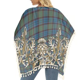 ScotsTee Shop Scottish MacNeacail Hunting Tartan Scotland Royal Golden Thistle Square Fringed Shawl