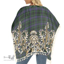 ScotsTee Shop Scottish Keith McCormick Tartan Scotland Royal Golden Thistle Square Fringed Shawl
