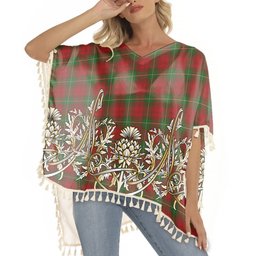 ScotsTee Shop Scottish Mauthe Unidentified Tartan Scotland Royal Golden Thistle Square Fringed Shawl