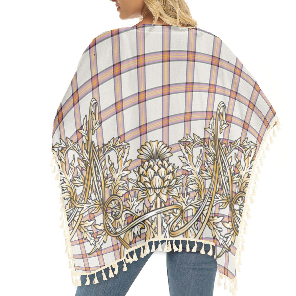 ScotsTee Shop Scottish Young Christina Ancient Tartan Scotland Royal Golden Thistle Square Fringed Shawl