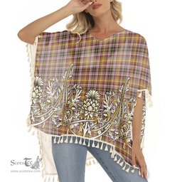 ScotsTee Shop Scottish McKay of Strathnaver Ancient Tartan Scotland Royal Golden Thistle Square Fringed Shawl