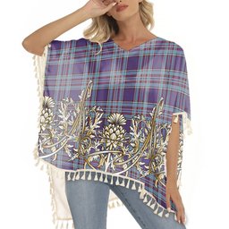 ScotsTee Shop Scottish RCAF Tartan Scotland Royal Golden Thistle Square Fringed Shawl