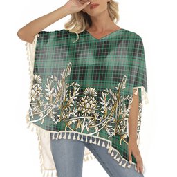 ScotsTee Shop Scottish MacAuley Hunting Ancient Tartan Scotland Royal Golden Thistle Square Fringed Shawl