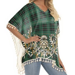 ScotsTee Shop Scottish MacAuley Hunting Ancient Tartan Scotland Royal Golden Thistle Square Fringed Shawl