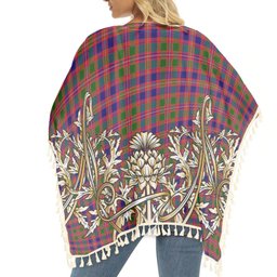 ScotsTee Shop Scottish MacIntyre Modern Tartan Scotland Royal Golden Thistle Square Fringed Shawl
