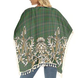 ScotsTee Shop Scottish MacClure Hunting Tartan Scotland Royal Golden Thistle Square Fringed Shawl