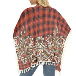 ScotsTee Shop Scottish McIvor Ancient Tartan Scotland Royal Golden Thistle Square Fringed Shawl