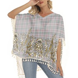 ScotsTee Shop Scottish Shaw Dress Tartan Scotland Royal Golden Thistle Square Fringed Shawl