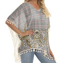 ScotsTee Shop Scottish Shaw Dress Tartan Scotland Royal Golden Thistle Square Fringed Shawl