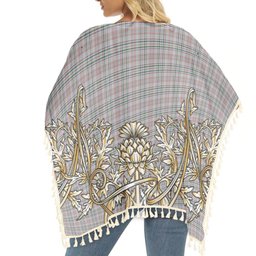 ScotsTee Shop Scottish Shaw Dress Tartan Scotland Royal Golden Thistle Square Fringed Shawl