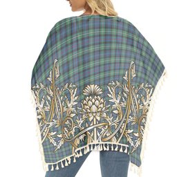 ScotsTee Shop Scottish McKenzie Ancient Tartan Scotland Royal Golden Thistle Square Fringed Shawl