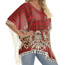 ScotsTee Shop Scottish MacKintosh 5 Tartan Scotland Royal Golden Thistle Square Fringed Shawl