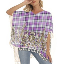 ScotsTee Shop Scottish Sinclair Dress (Dance) Ancient Clan Tartan Scotland Royal Golden Thistle Square Fringed Shawl