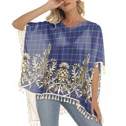 ScotsTee Shop Scottish Kirkcaldy Tartan Scotland Royal Golden Thistle Square Fringed Shawl