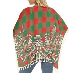 ScotsTee Shop Scottish Moncreiffe Modern Tartan Scotland Royal Golden Thistle Square Fringed Shawl