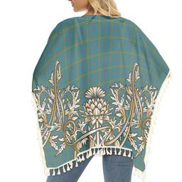 ScotsTee Shop Scottish Norris (Norreys) Ancient Tartan Scotland Royal Golden Thistle Square Fringed Shawl