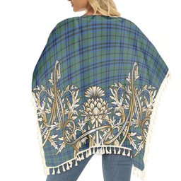 ScotsTee Shop Scottish Keith Tartan Scotland Royal Golden Thistle Square Fringed Shawl