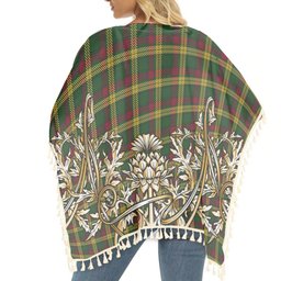 ScotsTee Shop Scottish MacMillan Ancient Tartan Scotland Royal Golden Thistle Square Fringed Shawl