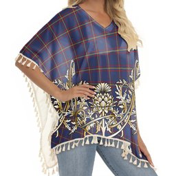 ScotsTee Shop Scottish MacLaine of Lochbuie Tartan Scotland Royal Golden Thistle Square Fringed Shawl