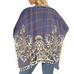 ScotsTee Shop Scottish MacLaine of Lochbuie Tartan Scotland Royal Golden Thistle Square Fringed Shawl