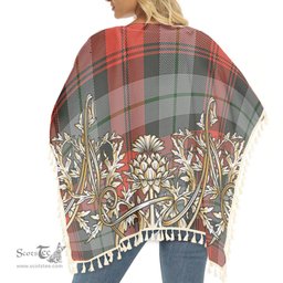 ScotsTee Shop Scottish MacLachlan Weathered Tartan Scotland Royal Golden Thistle Square Fringed Shawl