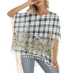 ScotsTee Shop Scottish MacNachten Dress Modern Tartan Scotland Royal Golden Thistle Square Fringed Shawl