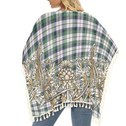 ScotsTee Shop Scottish MacNachten Dress Modern Tartan Scotland Royal Golden Thistle Square Fringed Shawl