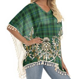 ScotsTee Shop Scottish Stewart Hunting Ancient Tartan Scotland Royal Golden Thistle Square Fringed Shawl