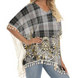 ScotsTee Shop Scottish MacPherson Dress Tartan Scotland Royal Golden Thistle Square Fringed Shawl