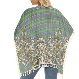 ScotsTee Shop Scottish Whitelaw Tartan Scotland Royal Golden Thistle Square Fringed Shawl