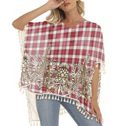 ScotsTee Shop Scottish MacPhee Dress Modern Tartan Scotland Royal Golden Thistle Square Fringed Shawl