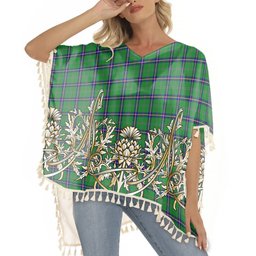 ScotsTee Shop Scottish Washington State Tartan Scotland Royal Golden Thistle Square Fringed Shawl
