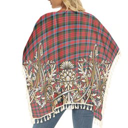ScotsTee Shop Scottish MacDuff Modern SC Tartan Scotland Royal Golden Thistle Square Fringed Shawl
