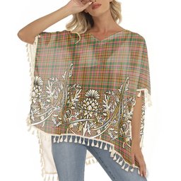 ScotsTee Shop Scottish Ogilvie (Ogilvy) of Strathallan Ancient Tartan Scotland Royal Golden Thistle Square Fringed Shawl