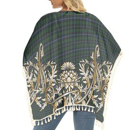ScotsTee Shop Scottish Murray 1830-40 Tartan Scotland Royal Golden Thistle Square Fringed Shawl