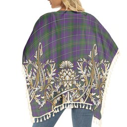 ScotsTee Shop Scottish Hay of Megginch Tartan Scotland Royal Golden Thistle Square Fringed Shawl