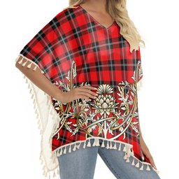 ScotsTee Shop Scottish Ramsay Modern Tartan Scotland Royal Golden Thistle Square Fringed Shawl