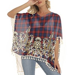 ScotsTee Shop Scottish McLaughlin Tartan Scotland Royal Golden Thistle Square Fringed Shawl