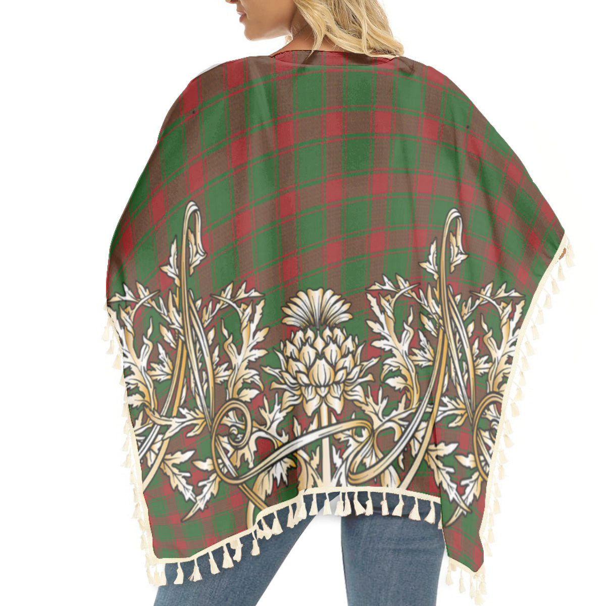 ScotsTee Shop Scottish Middleton Tartan Scotland Royal Golden Thistle Square Fringed Shawl