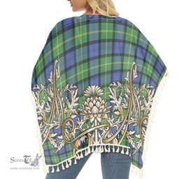 ScotsTee Shop Scottish Gordon Old Ancient Tartan Scotland Royal Golden Thistle Square Fringed Shawl