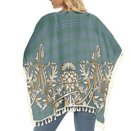 ScotsTee Shop Scottish Irvine of Drum Tartan Scotland Royal Golden Thistle Square Fringed Shawl