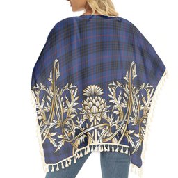 ScotsTee Shop Scottish Morgan Modern Tartan Scotland Royal Golden Thistle Square Fringed Shawl