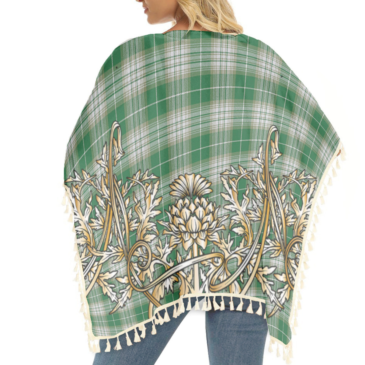 ScotsTee Shop Scottish Kelso Ancient Clan Tartan Scotland Royal Golden Thistle Square Fringed Shawl