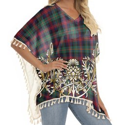 ScotsTee Shop Scottish MacLennan Modern Tartan Scotland Royal Golden Thistle Square Fringed Shawl