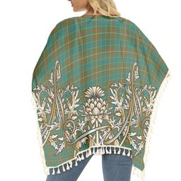 ScotsTee Shop Scottish McConnell Ancient Tartan Scotland Royal Golden Thistle Square Fringed Shawl