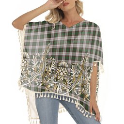ScotsTee Shop Scottish MacKinnon Dress Tartan Scotland Royal Golden Thistle Square Fringed Shawl