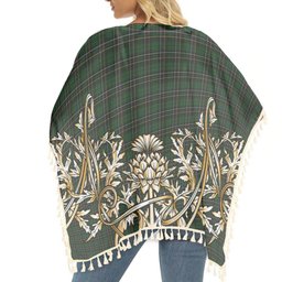 ScotsTee Shop Scottish McAlpine Tartan Scotland Royal Golden Thistle Square Fringed Shawl