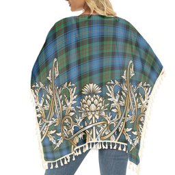 ScotsTee Shop Scottish Young Melvina Ancient Tartan Scotland Royal Golden Thistle Square Fringed Shawl